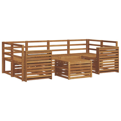 Set divani 7 pcs Naturale Legno di Acacia Massello