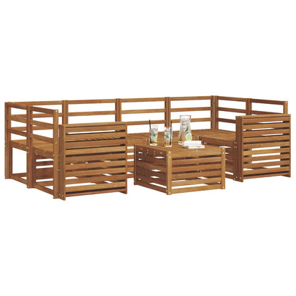 Set divani 7 pcs Naturale Legno di Acacia Massello