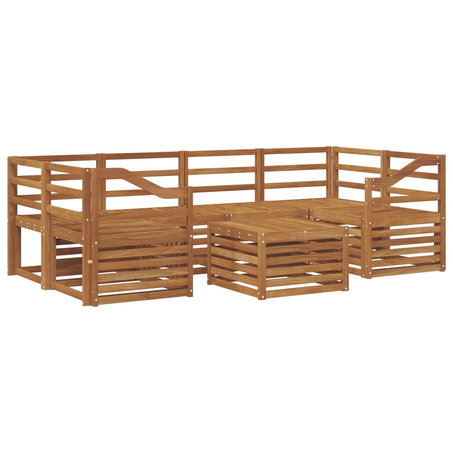 Set divani 7 pcs Naturale Legno di Acacia Massello