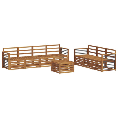 Set divani 8 pcs Naturale Legno di Acacia Massello