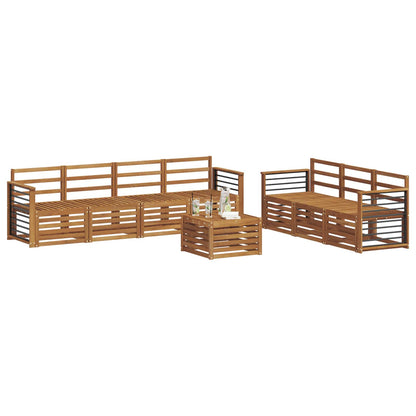 Set divani 8 pcs Naturale Legno di Acacia Massello