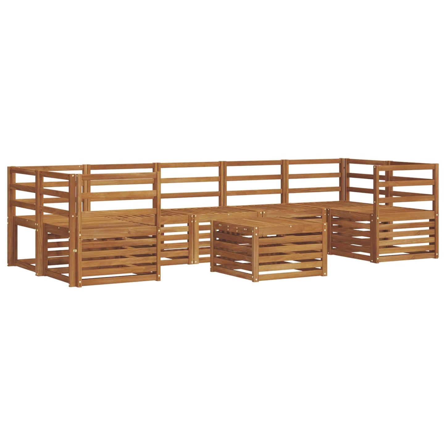 Set divani 8 pcs Naturale Legno di Acacia Massello