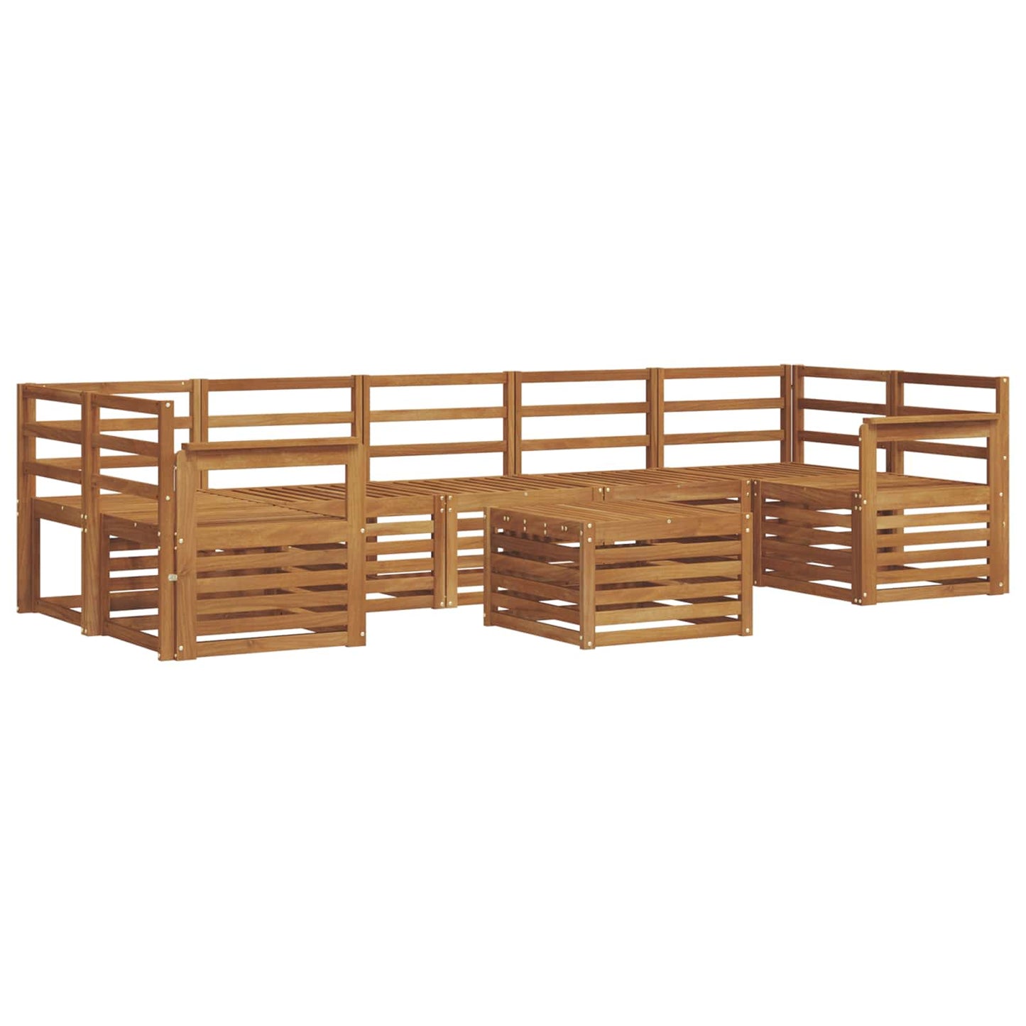 Set divani 8 pcs Naturale Legno di Acacia Massello