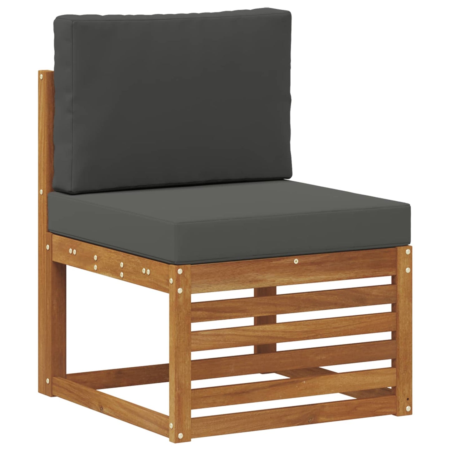 Set divani 8 pcs Naturale e Antracite Legno di Acacia Massello