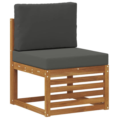 Set divani 8 pcs Naturale e Antracite Legno di Acacia Massello