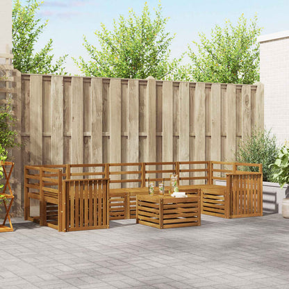 Set divani 8 pcs Naturale Legno di Acacia Massello