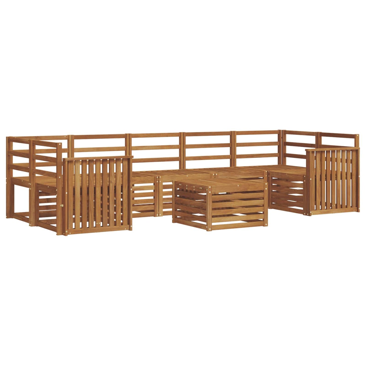 Set divani 8 pcs Naturale Legno di Acacia Massello