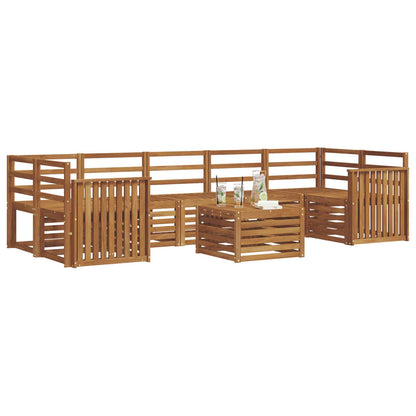 Set divani 8 pcs Naturale Legno di Acacia Massello
