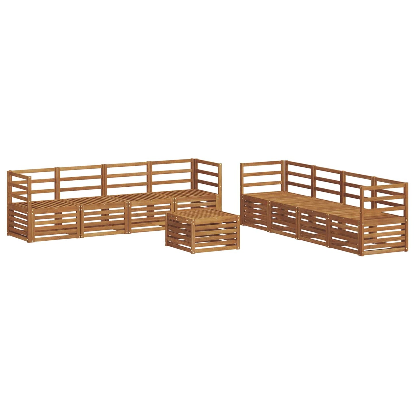 Set divani 9 pcs Naturale Legno di Acacia Massello