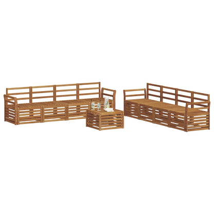 Set divani 9 pcs Naturale Legno di Acacia Massello