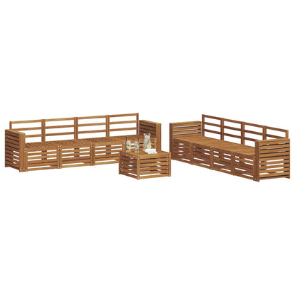 Set divani 9 pcs Naturale Legno di Acacia Massello
