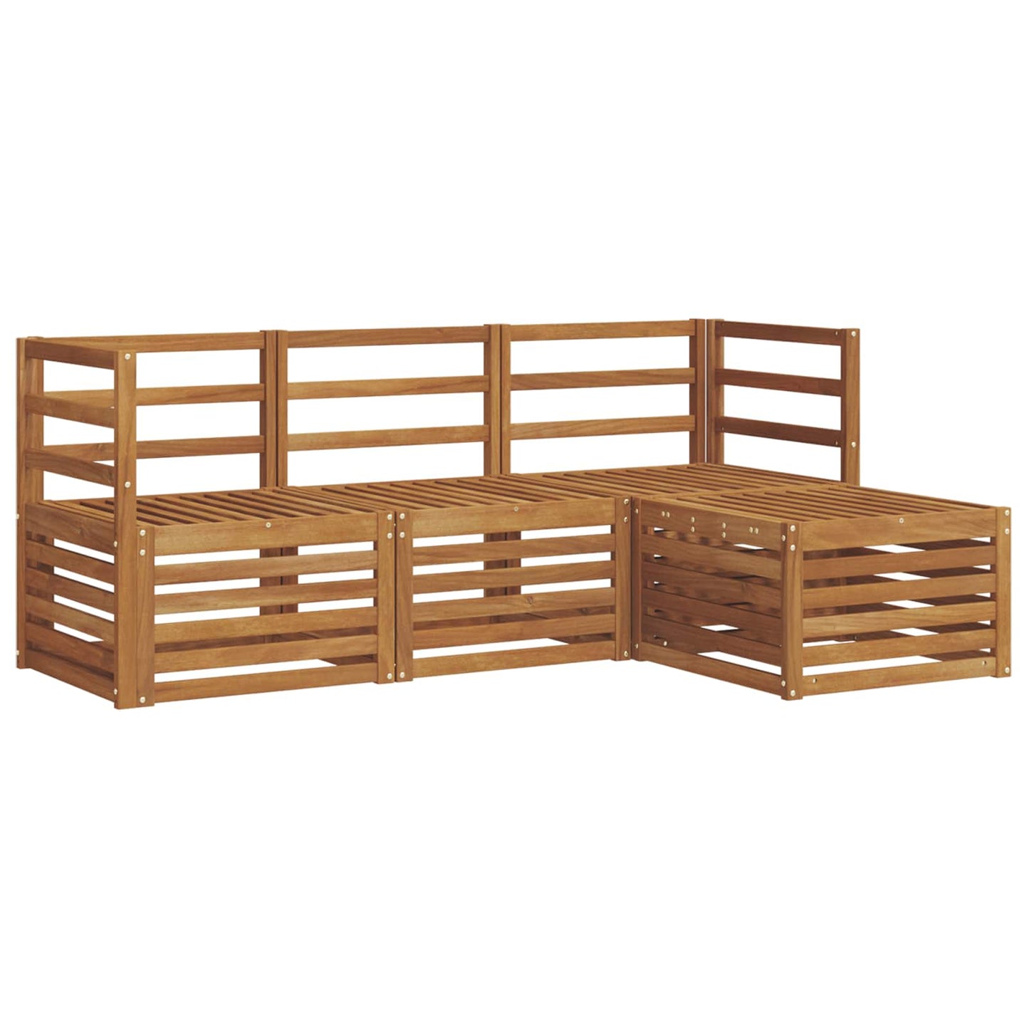 Set divani 4 pcs Naturale Legno di Acacia Massello