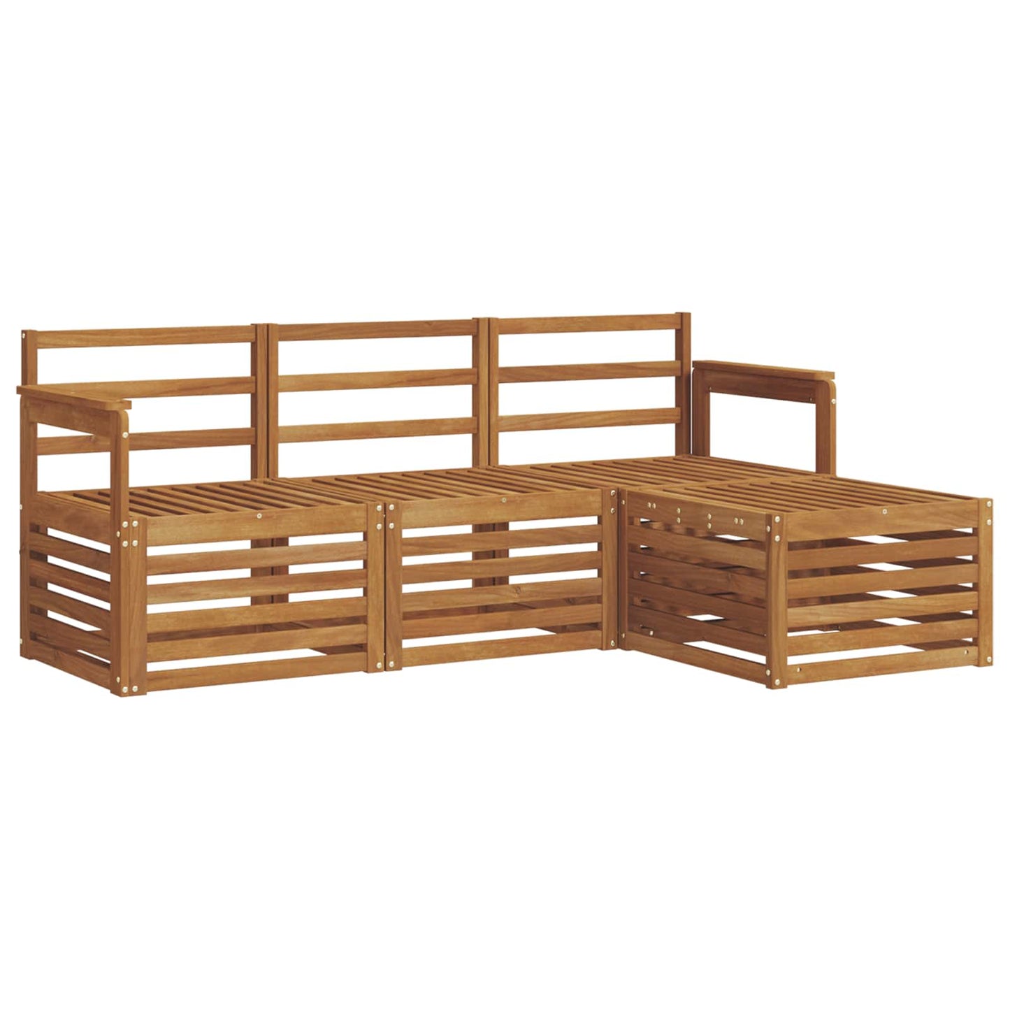 Set divani 4 pcs Naturale Legno di Acacia Massello