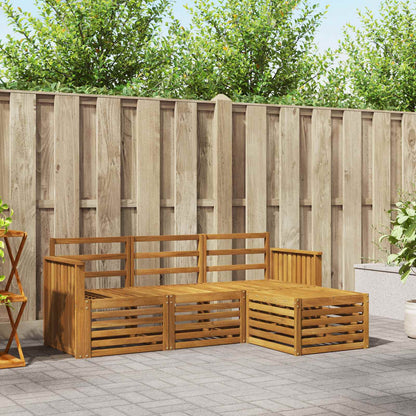Set divani 4 pcs Naturale Legno di Acacia Massello