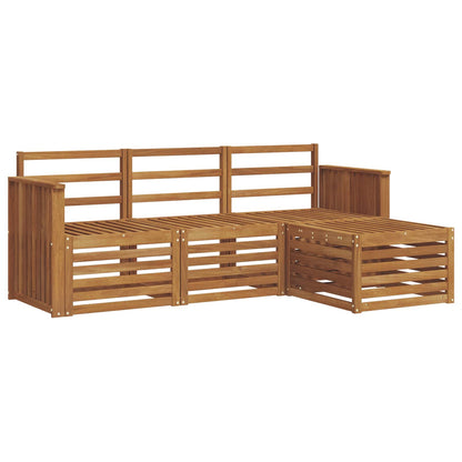 Set divani 4 pcs Naturale Legno di Acacia Massello