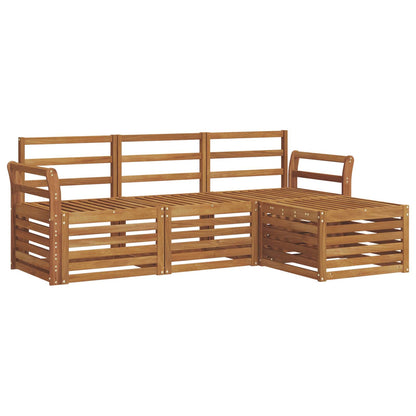 Set divani 4 pcs Naturale Legno di Acacia Massello