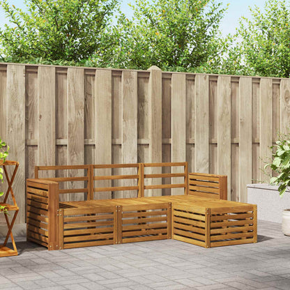 Set divani 4 pcs Naturale Legno di Acacia Massello