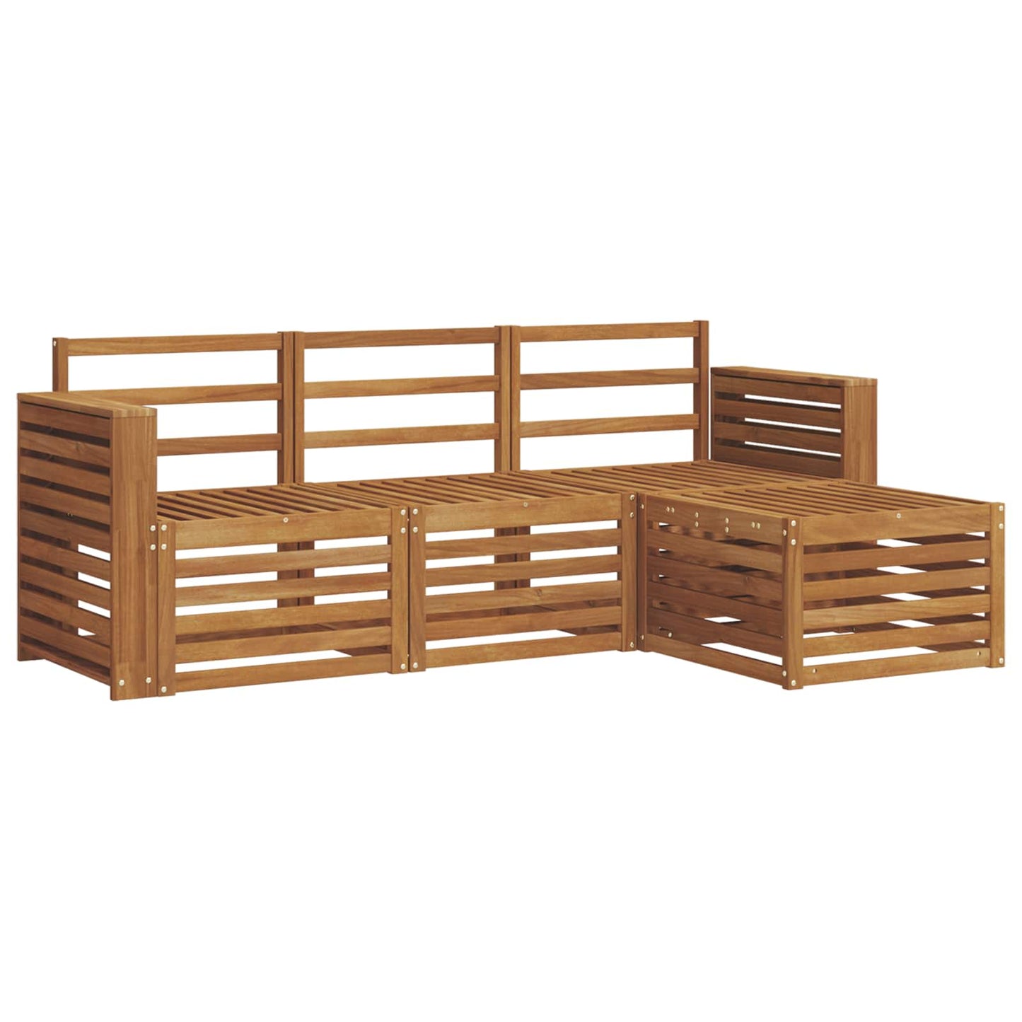 Set divani 4 pcs Naturale Legno di Acacia Massello