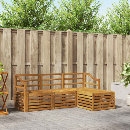 Set divani 4 pcs Naturale Legno di Acacia Massello