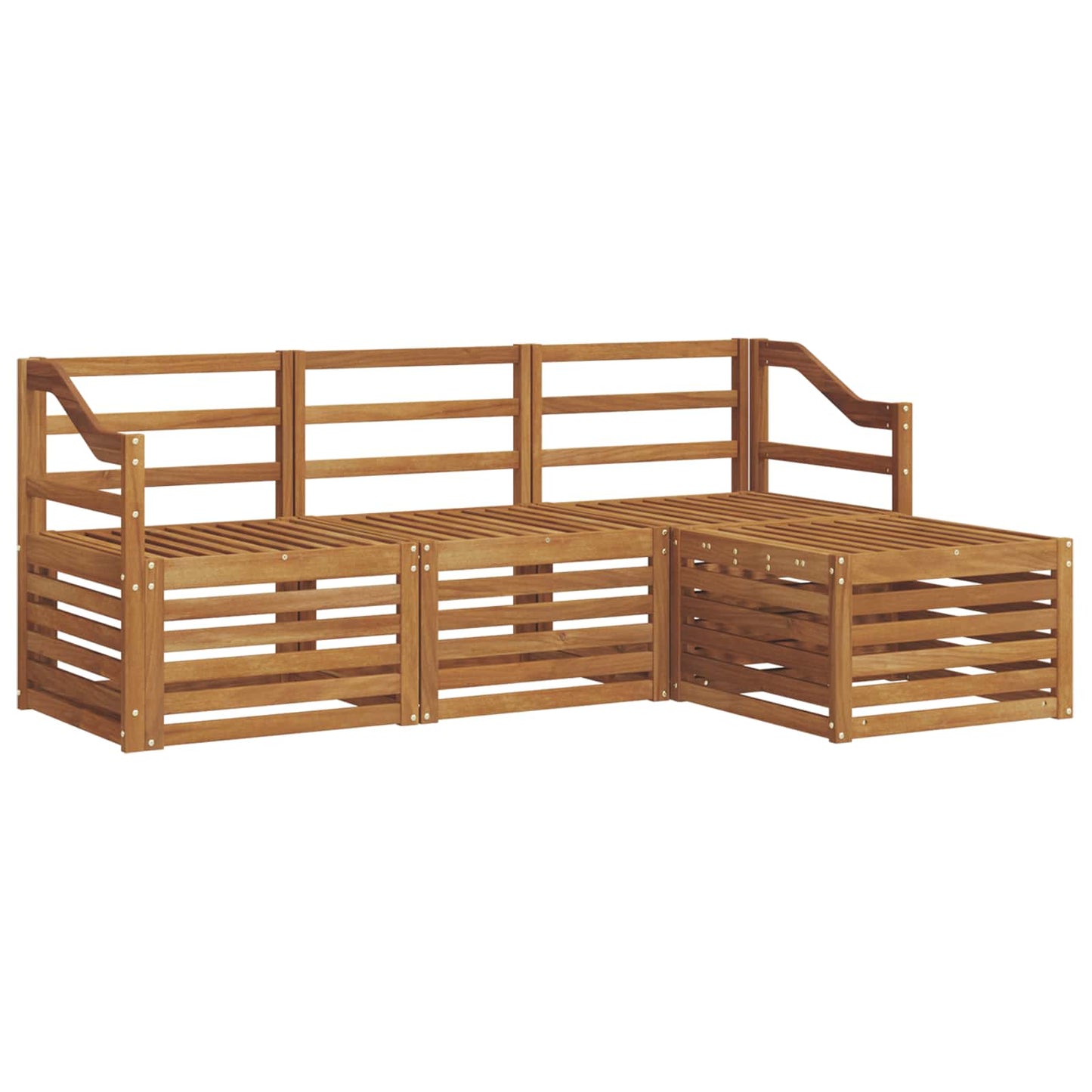 Set divani 4 pcs Naturale Legno di Acacia Massello