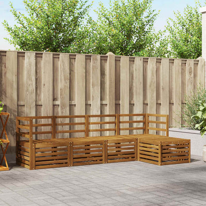 Set divani 5 pcs Naturale Legno di Acacia Massello