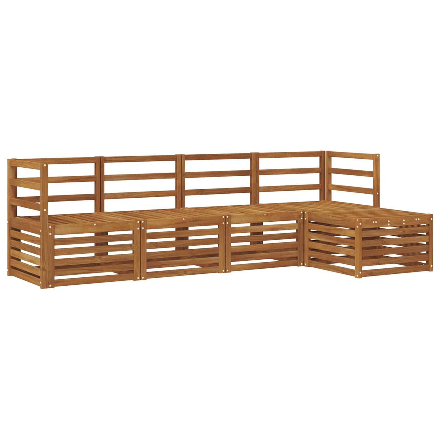Set divani 5 pcs Naturale Legno di Acacia Massello
