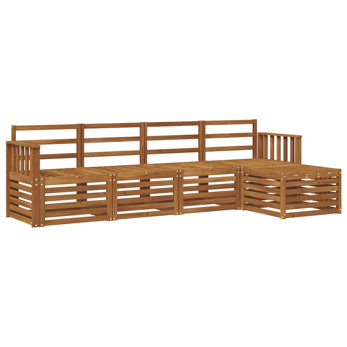 Set divani 5 pcs Naturale Legno di Acacia Massello