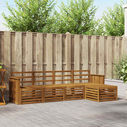 Set divani 5 pcs Naturale Legno di Acacia Massello