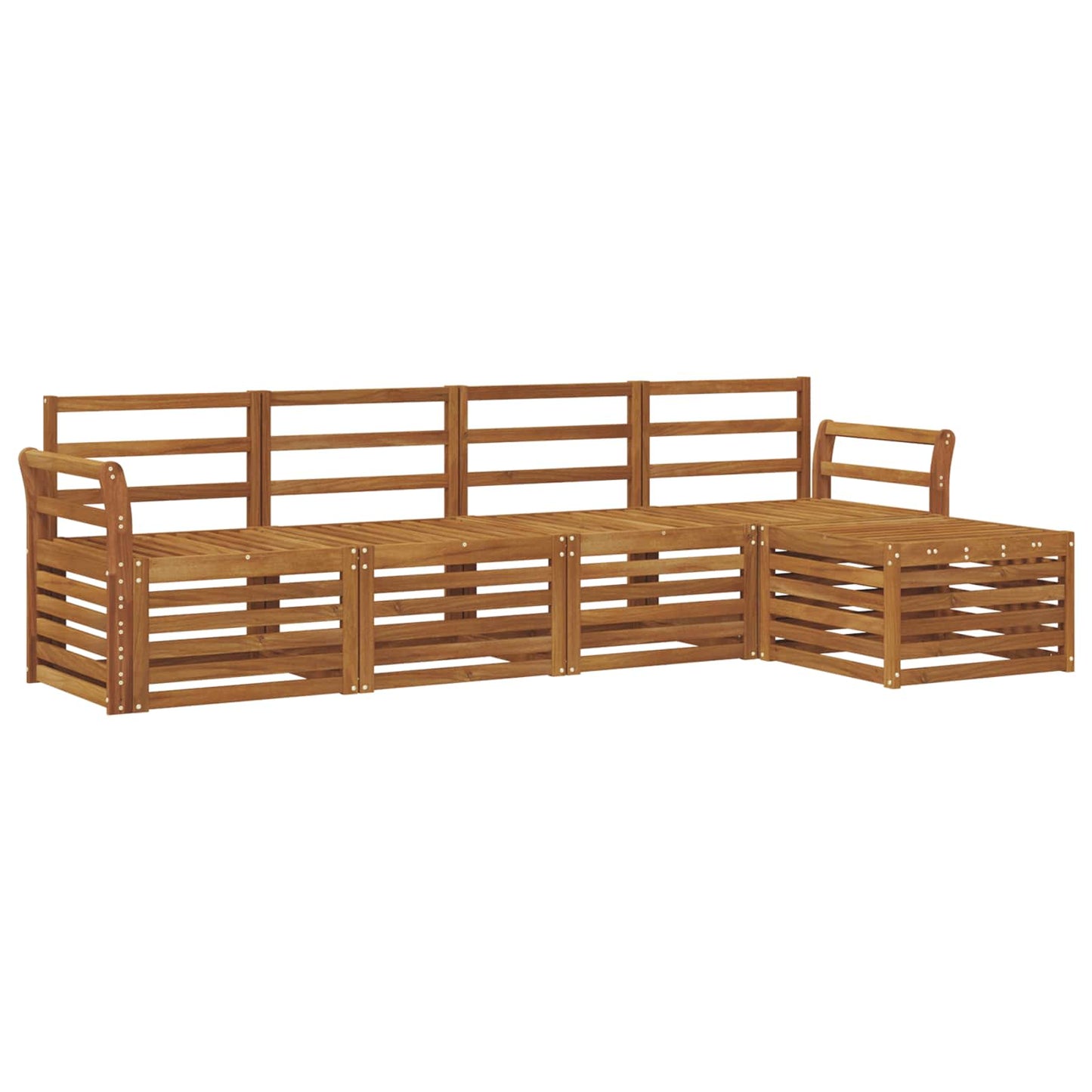Set divani 5 pcs Naturale Legno di Acacia Massello