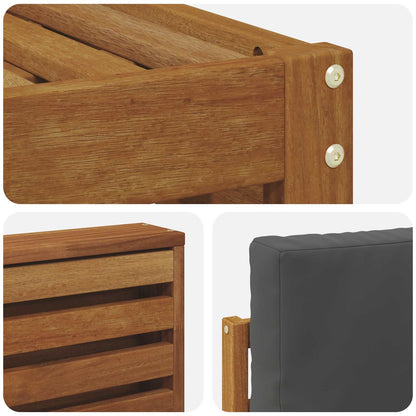 Set divani 5 pcs Naturale e Antracite Legno di Acacia Massello