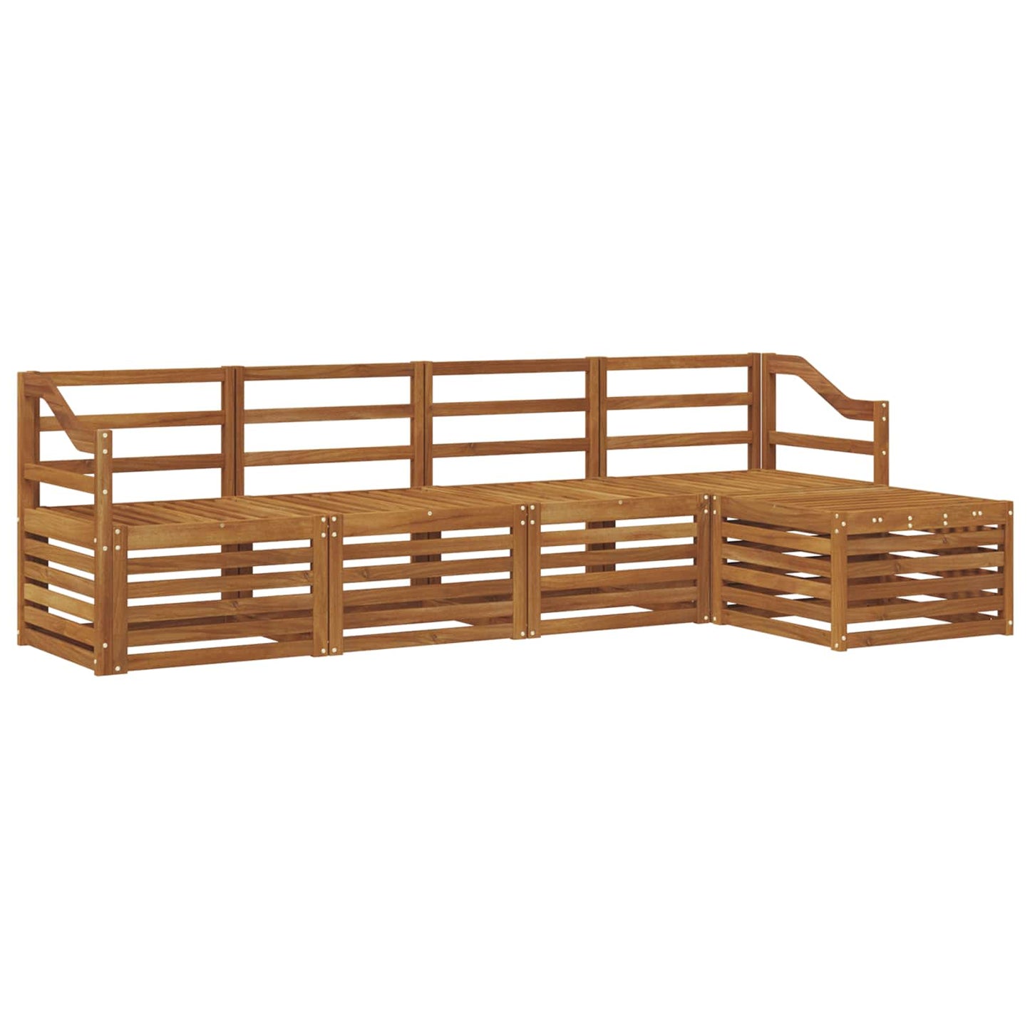 Set divani 5 pcs Naturale Legno di Acacia Massello