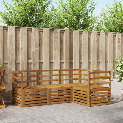 Set divani 4 pcs Naturale Legno di Acacia Massello