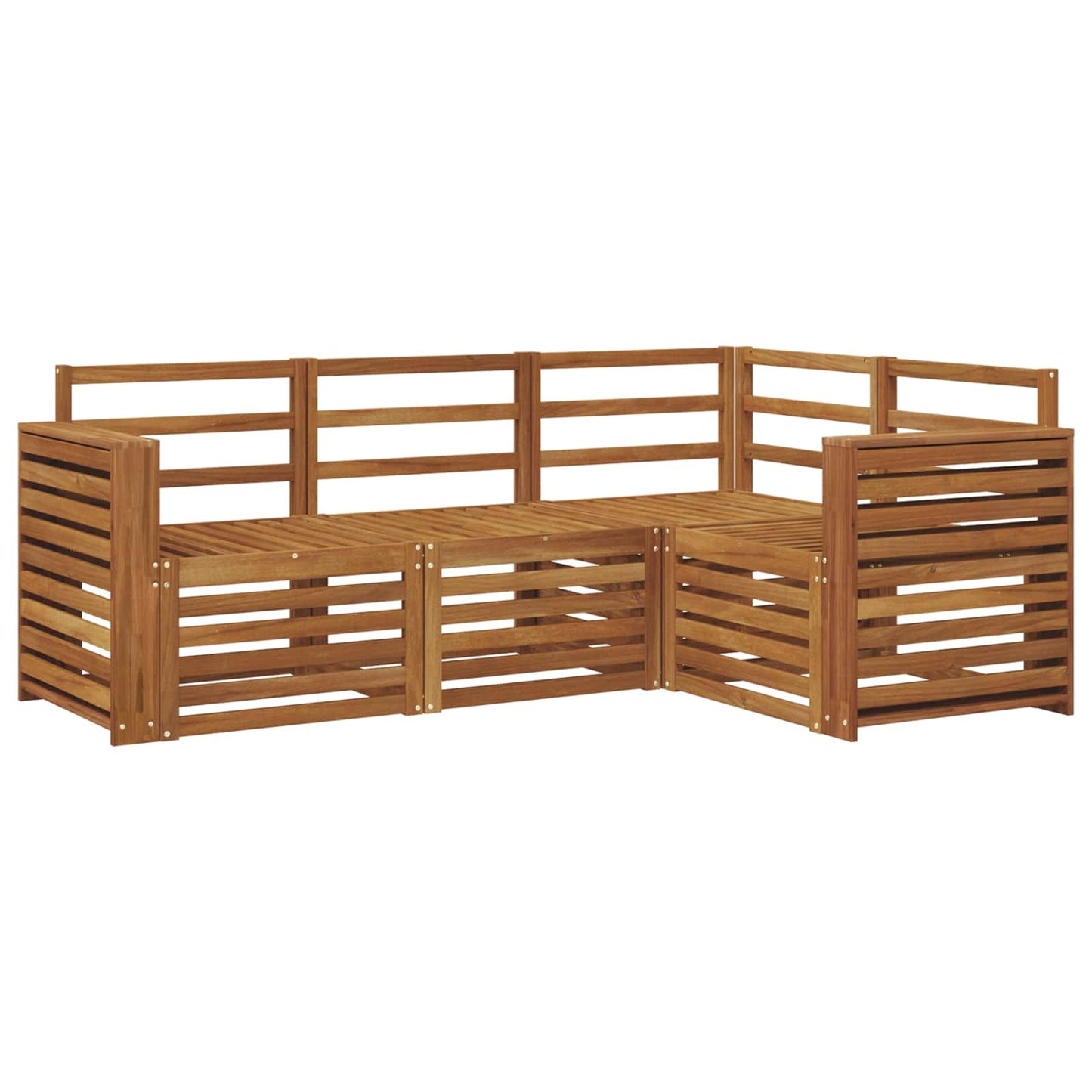Set divani 4 pcs Naturale Legno di Acacia Massello