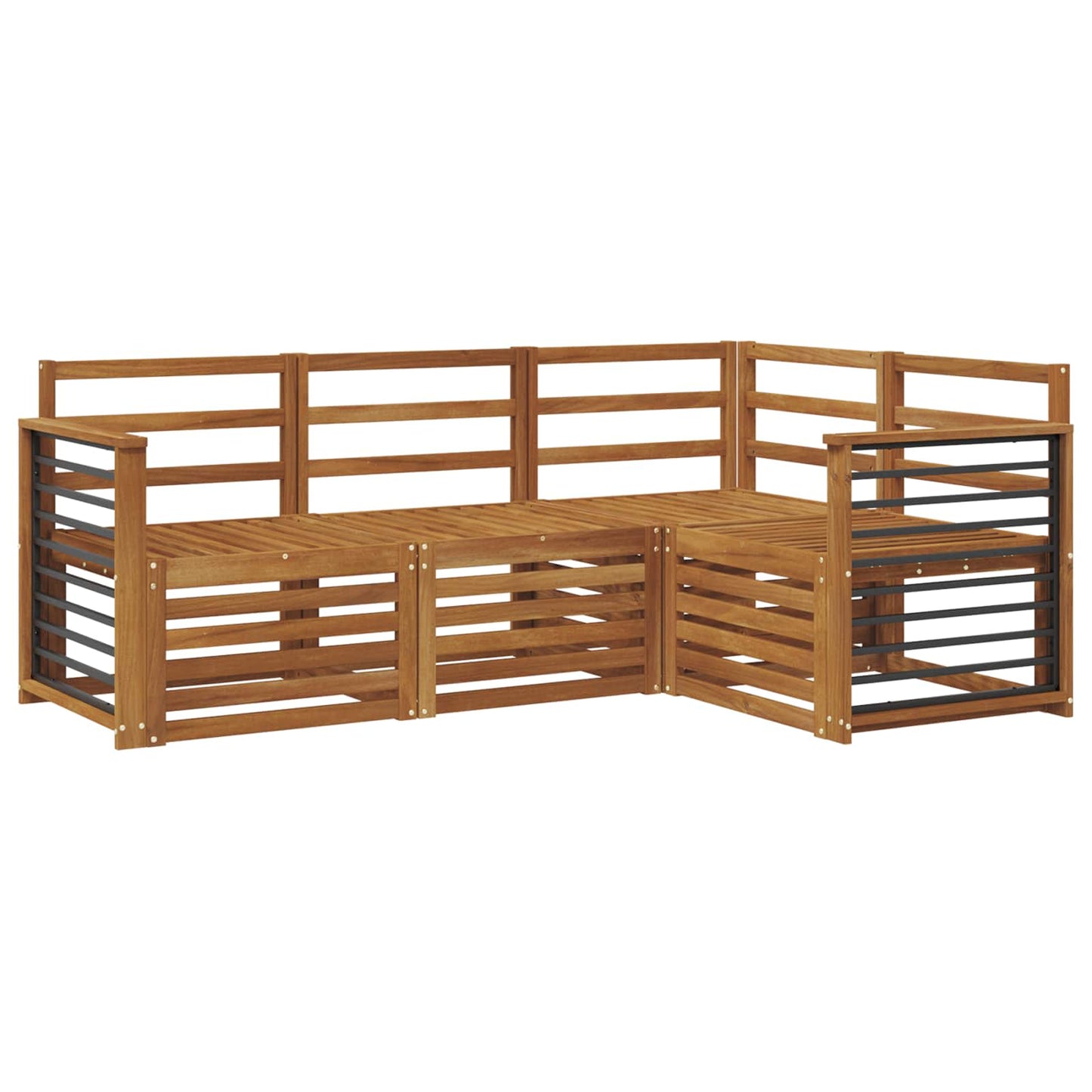 Set divani 4 pcs Naturale Legno di Acacia Massello