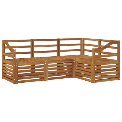 Set divani 4 pcs Naturale Legno di Acacia Massello