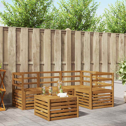 Set divani 5 pcs Naturale Legno di Acacia Massello