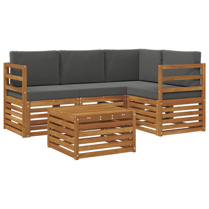 Set di Mobili 5 pcs Naturale e Antracite Legno multistrato