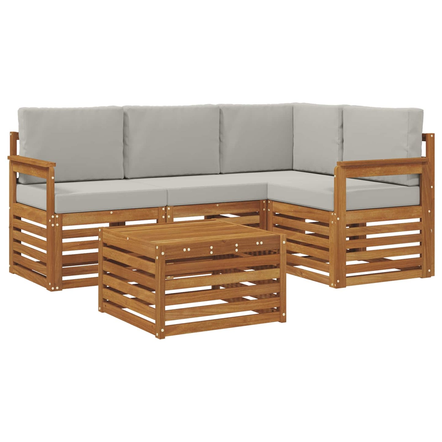 Set di Mobili 5 pcs Grigio Naturale e Chiaro Legno multistrato