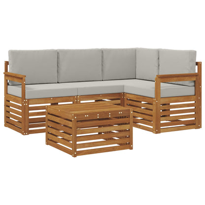 Set di Mobili 5 pcs Grigio Naturale e Chiaro Legno multistrato