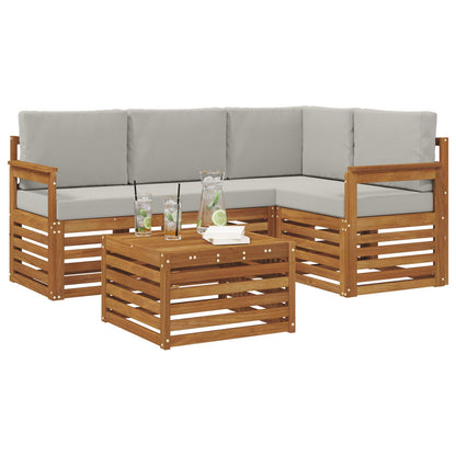Set di Mobili 5 pcs Grigio Naturale e Chiaro Legno multistrato