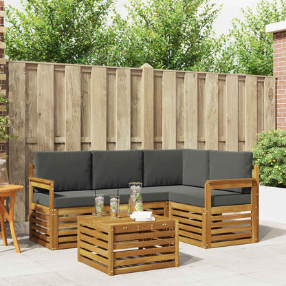 Set di Mobili 5 pcs Naturale e Antracite Legno multistrato