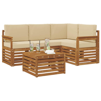 Set di Mobili 5 pcs Naturale e Beige Legno multistrato