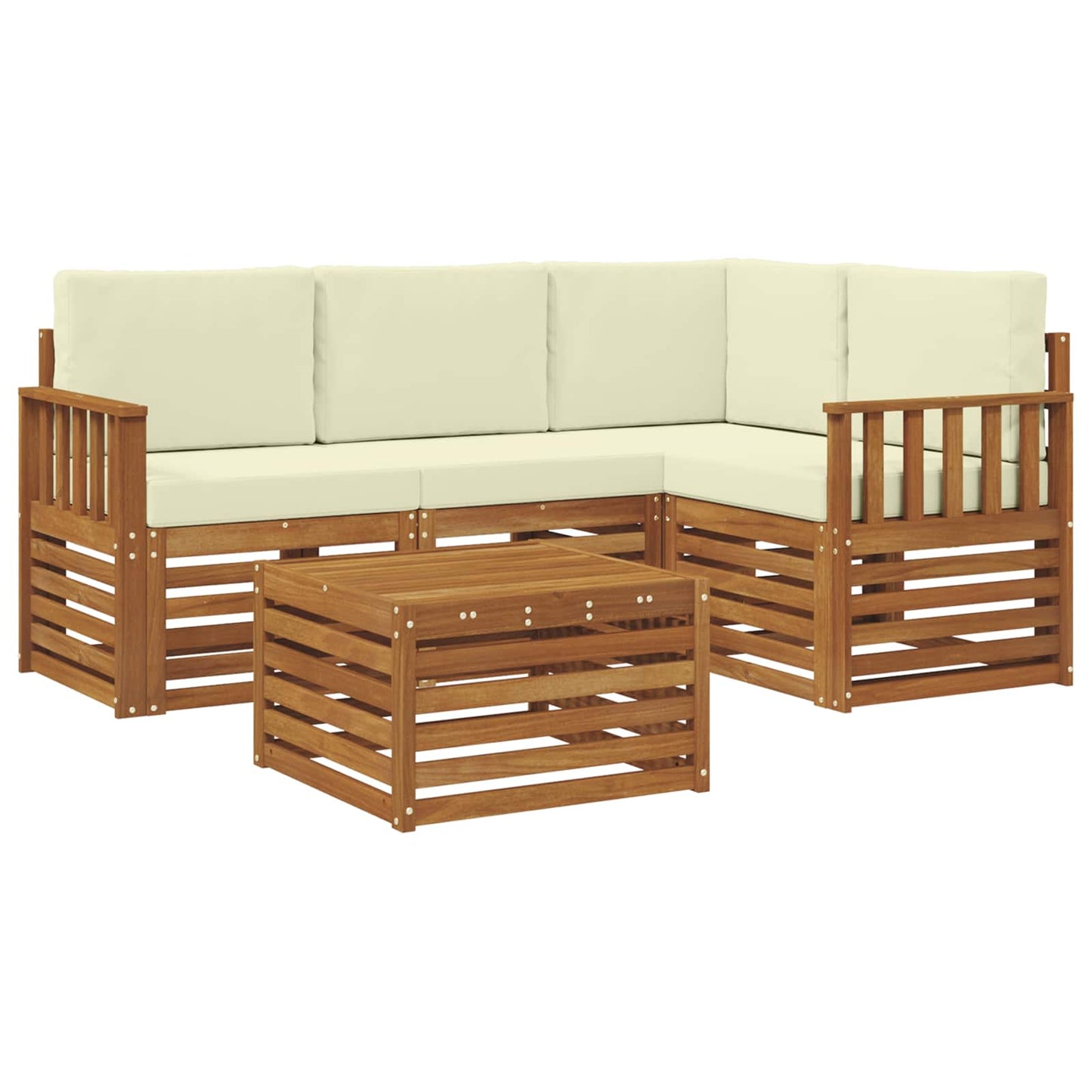 Set di Mobili 5 pcs Naturale e Crema Legno multistrato