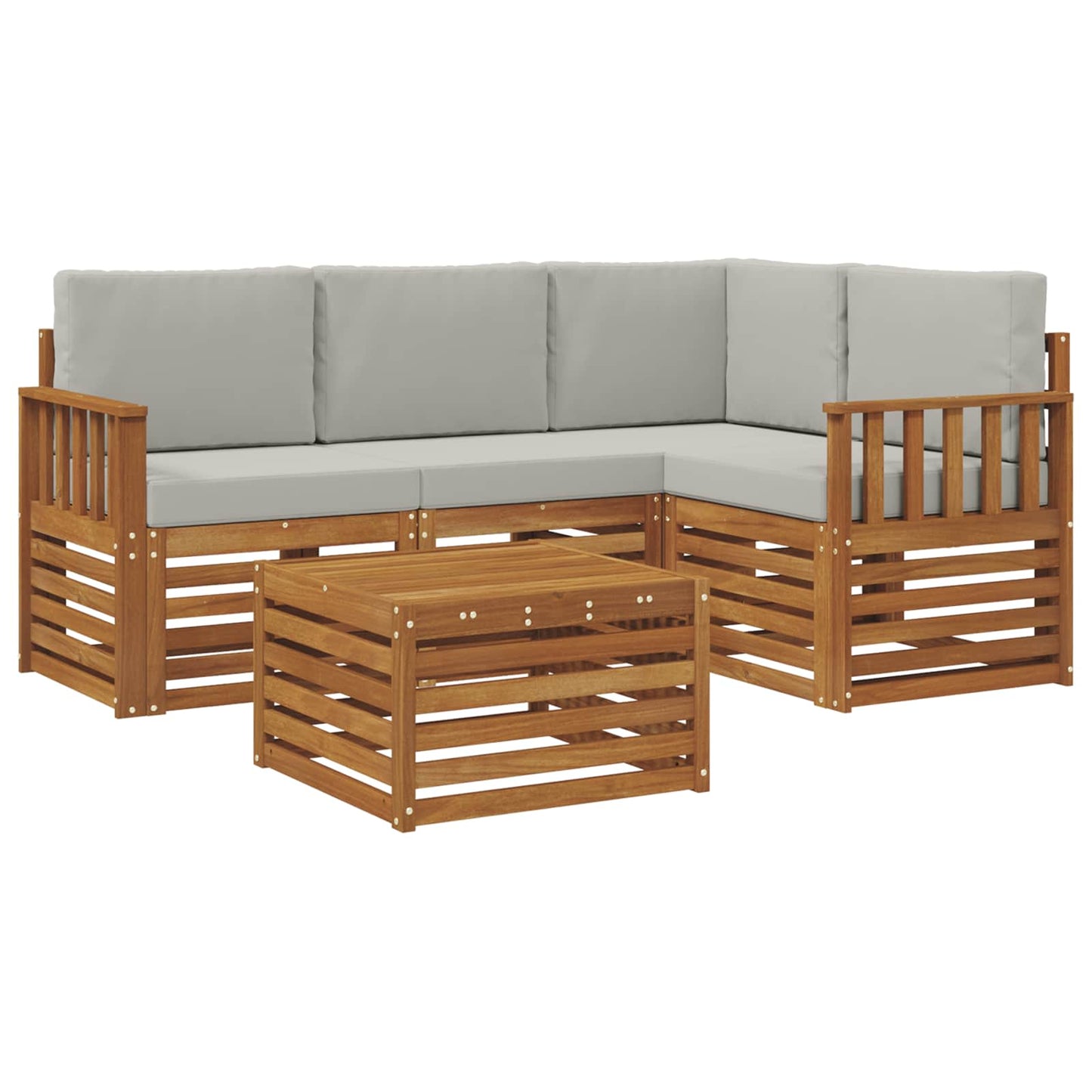 Set di Mobili 5 pcs Grigio Naturale e Chiaro Legno multistrato