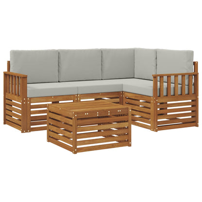 Set di Mobili 5 pcs Grigio Naturale e Chiaro Legno multistrato