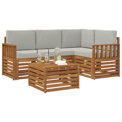 Set di Mobili 5 pcs Grigio Naturale e Chiaro Legno multistrato