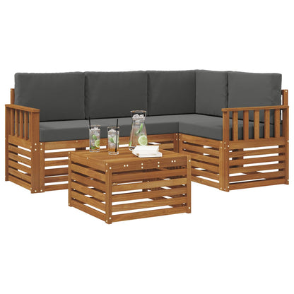 Set di Mobili 5 pcs Naturale e Antracite Legno multistrato