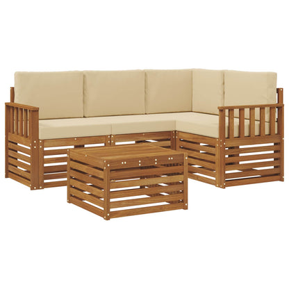Set di Mobili 5 pcs Naturale e Beige Legno multistrato