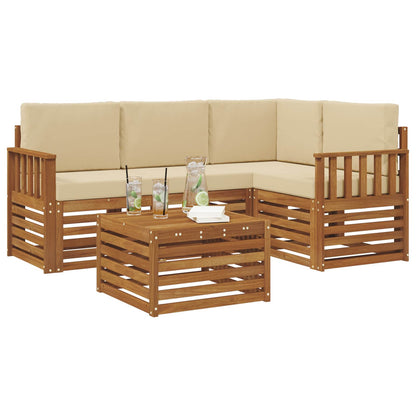 Set di Mobili 5 pcs Naturale e Beige Legno multistrato