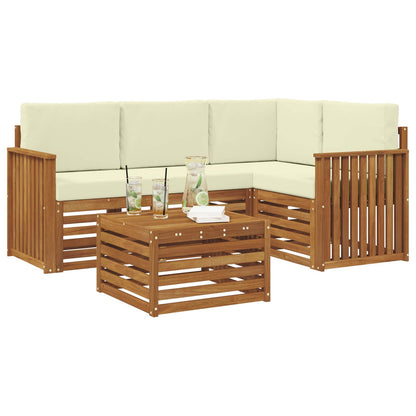 Set di Mobili 5 pcs Naturale e Crema Legno multistrato